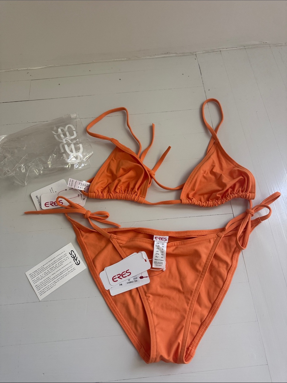 BNWT ERES Mouna Malou Bikini Limonade Orange FR 40